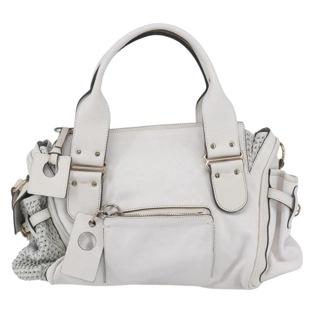 Chloe Leather Shoulder Bag White